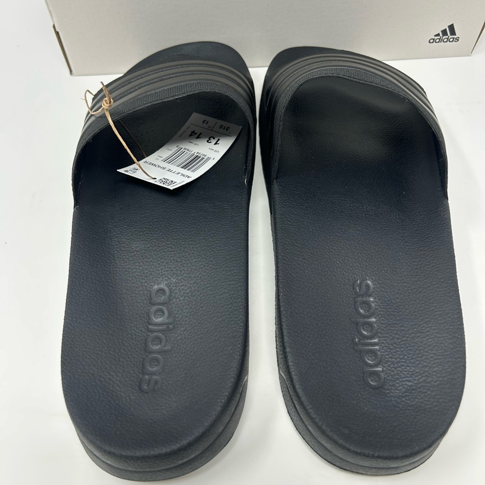 Adidas Adilette Shower Slides US Men Size 13/ Women Size 14 Black GZ3772 - Picture 4 of 8